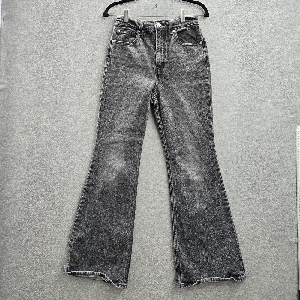 Levi's Women Jeans 25X30 Gray Denim Flared 70s High Flare Big E 29"